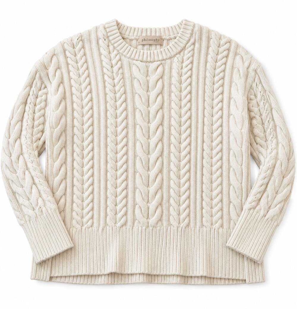 Philosophy Republic Clothing Cable Knit Sweater Size S Ivory (y)